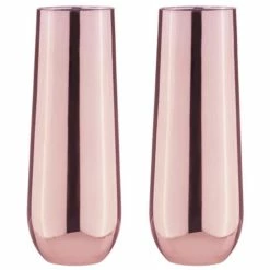 TEMPA Aurora Rose 2pk Stemless Champagne Glass