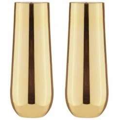 TEMPA Aurora Gold 2pk Stemless Champagne Glass