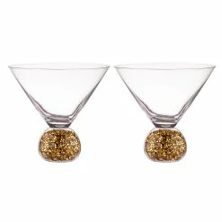 TEMPA Kiara Gold 2pk Martini Glass